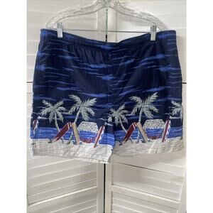 VTG 80s 90s Cherokee Swim Shorts Boardshorts Men’s Navy Floral Hawaiian Large